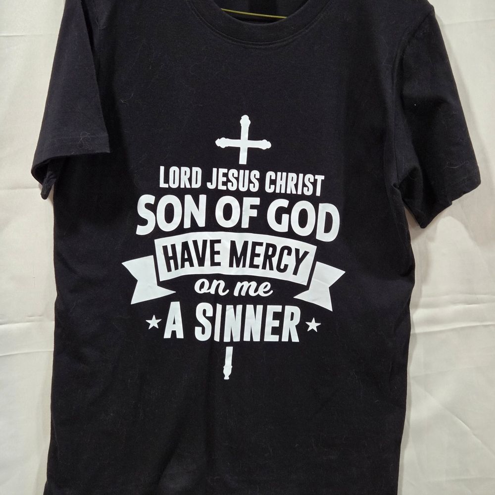 Lord Jesus Christ Son of God Christian Graphic T-Shirt Sz S Sinner Gothcore